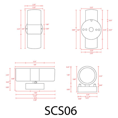ABBA SCS06 12V Black LED Up and Down Light - Sonic Electric