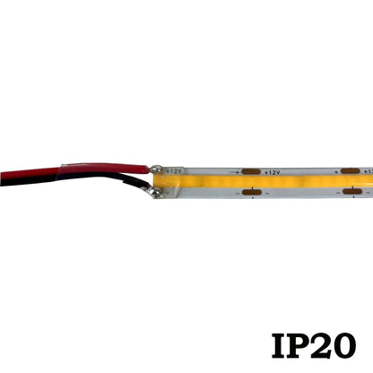 ABBA SLD20 - 20M - 3K COB LED Strip Light – 3000K, 12V, IP20, 65.5 FT Roll - Sonic Electric