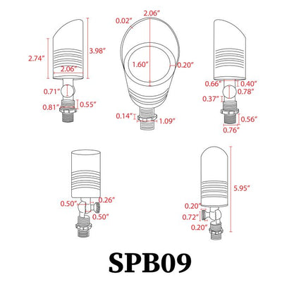 ABBA SPB09 Architectural Brass LED Spot Light - Sonic Electric