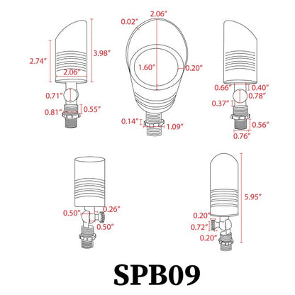 ABBA SPB09 Architectural Brass LED Spot Light - Sonic Electric