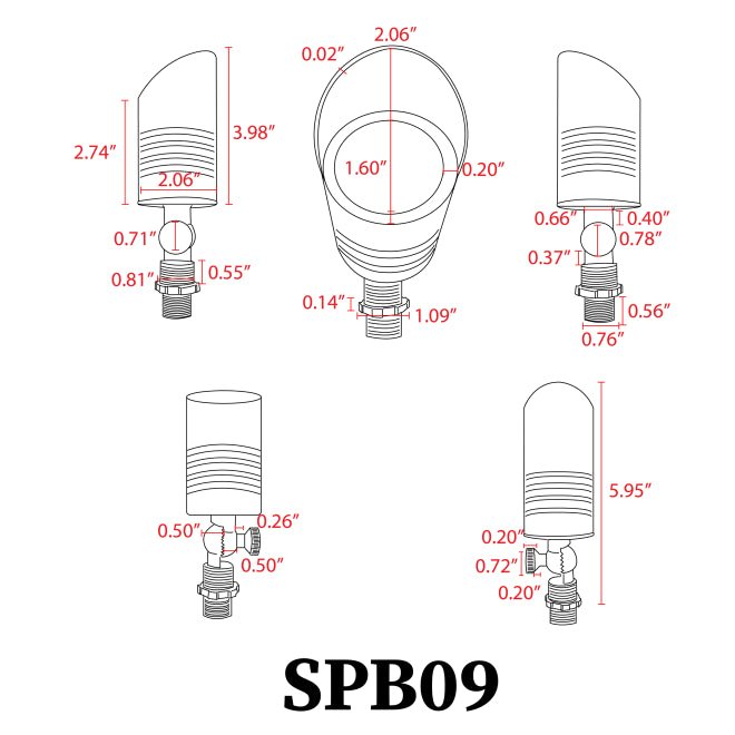 ABBA SPB09 Architectural Brass LED Spot Light - Sonic Electric