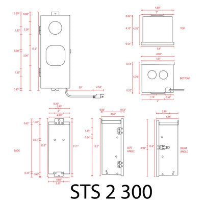 ABBA STS2300 - 2 300W 2 - Zone Stainless Steel Digital Transformer - Sonic Electric