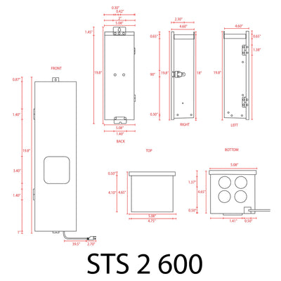 ABBA STS2600 - 2 600W 2 - Zone Stainless Steel Digital Transformer - Sonic Electric