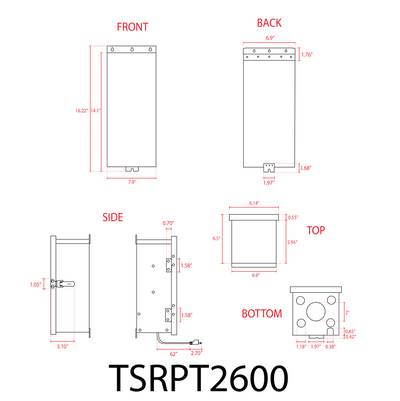 ABBA TSRPT24600 600W Stainless Steel Manual Transformer with Photocell - Sonic Electric