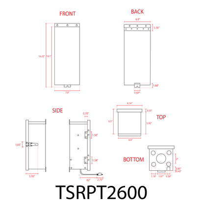 ABBA TSRPT24600 600W Stainless Steel Manual Transformer with Photocell - Sonic Electric