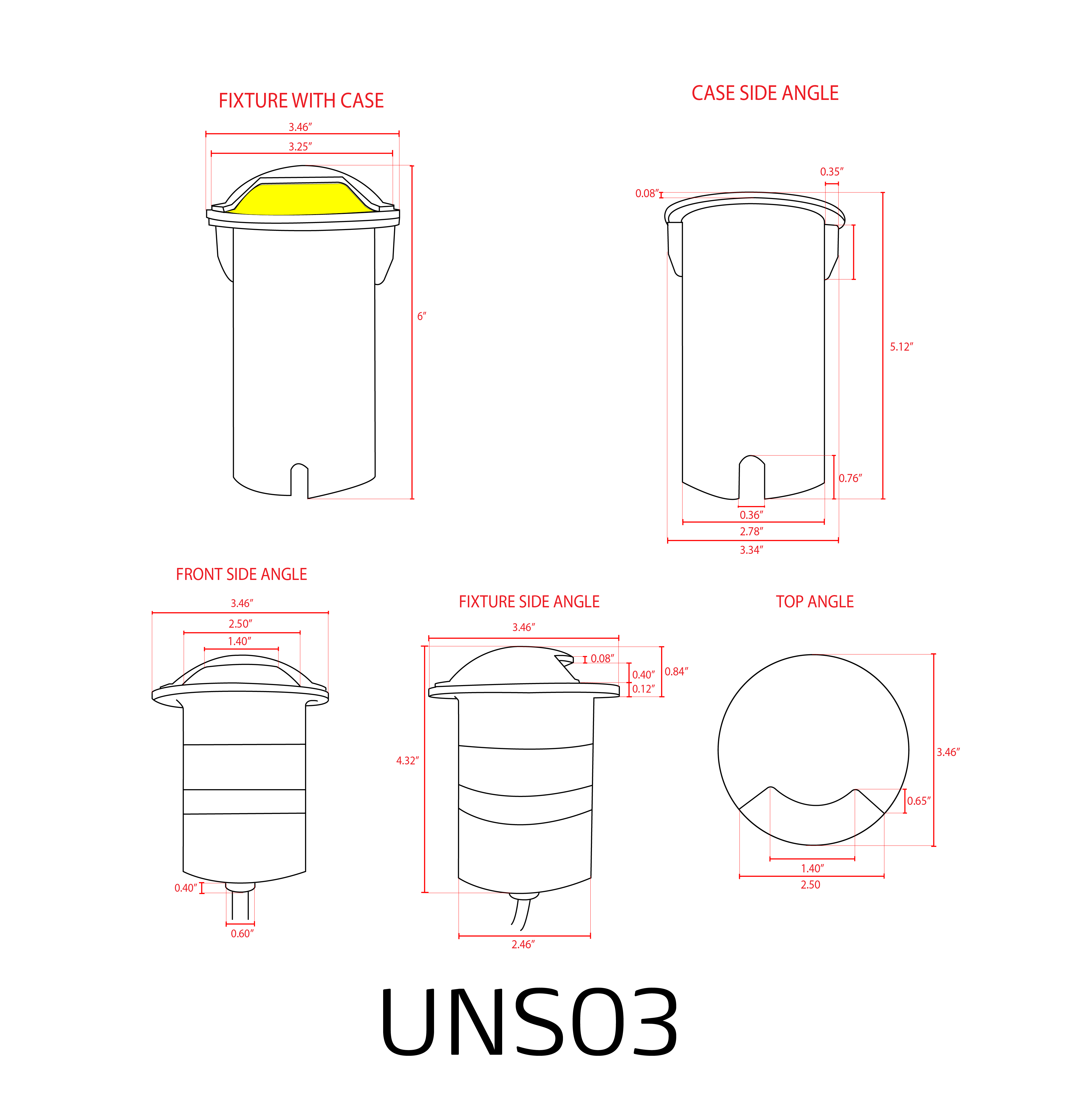 ABBA UNS03 12V One Directional Stainless Steel In - Ground Well Light - Sonic Electric