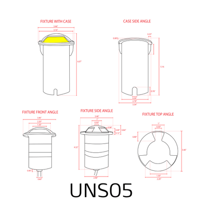 ABBA UNS05 12V Tri Directional Stainless Steel In - Ground Well Light - Sonic Electric