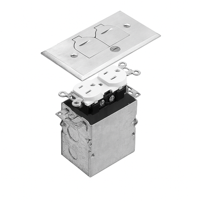 Malibu Atlas™ RFB-1 One-Gang Recessed Floor Box with 20-Amp Duplex Receptacle – Multiple Finishes
