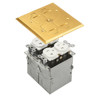 Malibu Atlas™ RFB-2 Two-Gang Recessed Floor Box with 20-Amp Duplex Receptacle – Multiple Finishes