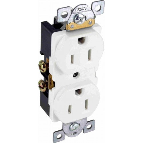 Orbit CR15-I 15A Commercial Duplex Receptacle Self-Grounding - Ivory