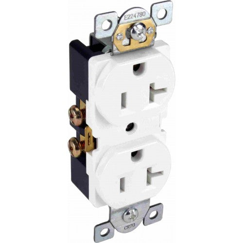 Orbit CR20-W 20A Commercial Duplex Receptacle Self-Grounding - White