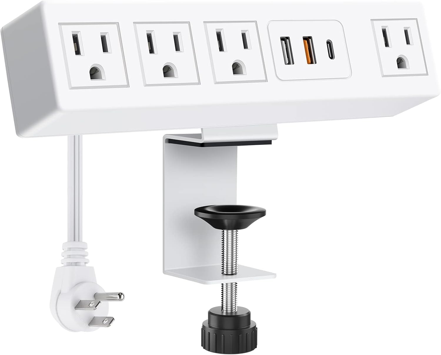 Desk Clamp Power Strip with USB - C PD & USB - A QC 3.0, Surge Protector, 6FT, 1200J, 125V - Sonic Electric