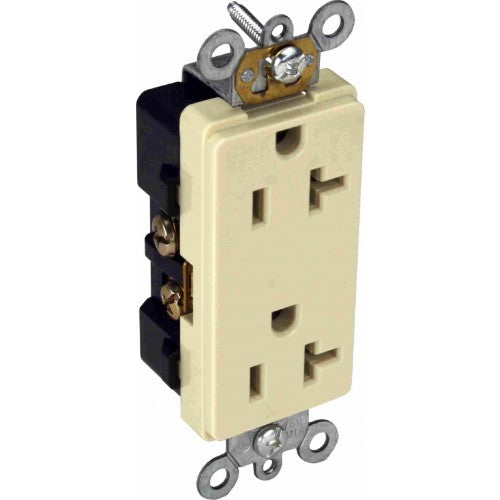 Orbit DR20-SI 20A Decorative Duplex Receptacles Self-Grounding - Ivory