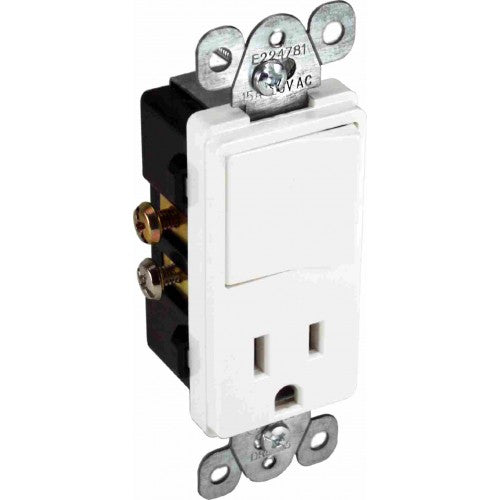 Orbit DRDS15-I Decor 15A S/P Stack Switch / Receptacles - Ivory