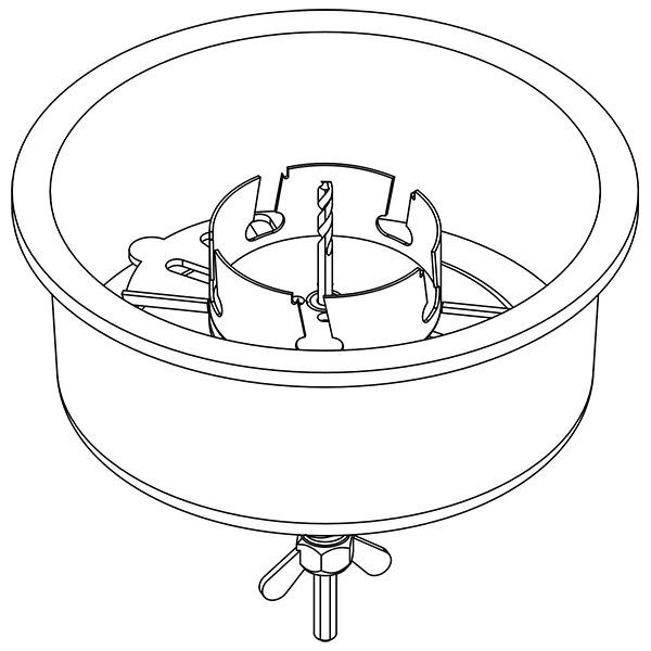 Elco EL4500 4" Trimless Adjustable Hole Saw for Trimless Spackle Frames - Sonic Electric