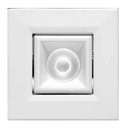 Elco Lighting E1L22WF27W 1" Square Recessed Oak Pull Down, Beam Angle 50° - White Finish - Sonic Electric