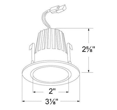 ELCO Lighting E210C0627W 9W 2" Round LED Reflector Light Engines 2700K, 600lm - White Finish - Sonic Electric