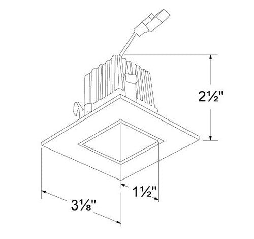 ELCO Lighting E213C0627W 9W 2" Square LED Reflector Light Engines 2700K, 600lm - White Finish - Sonic Electric