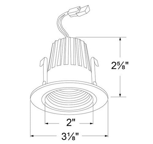 ELCO Lighting E214C0727W 9W 2" Round LED Baffle Light Engines 2700K, 800lm - White Finish - Sonic Electric