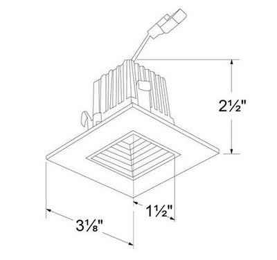 ELCO Lighting E215C0627W 9W 2" Square LED Baffle Light Engines 2700K, 600lm - White Finish - Sonic Electric