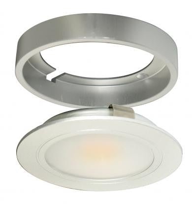ELCO Lighting E250N Undercabinet Pucks, Aster Mini Slim Round LED Puck Light 3.5W, 3000K, 280lm, 12V - Nickel Finish - Sonic Electric