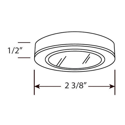 ELCO Lighting E250N Undercabinet Pucks, Aster Mini Slim Round LED Puck Light 3.5W, 3000K, 280lm, 12V - Nickel Finish - Sonic Electric