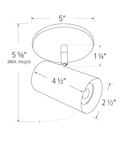 Elco Lighting E25MW - 0327 2" Koto Sylo Monopoint, 2700K, 350lm, Beam Angle 38° - White Finish - Sonic Electric