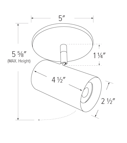 Elco Lighting E25MW - 0327 2" Koto Sylo Monopoint, 2700K, 350lm, Beam Angle 38° - White Finish - Sonic Electric