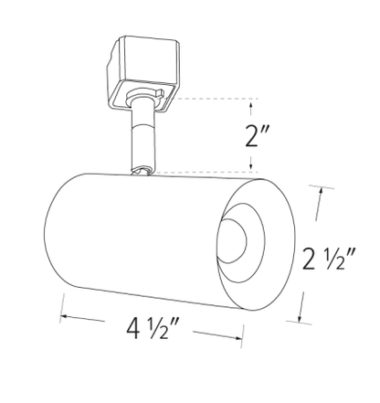 Elco Lighting E25TW - 0727 2" Koto Sylo Track Head, 750lm, Beam Angle 38° - White Finish - Sonic Electric