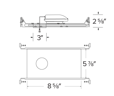 Elco Lighting E2KCL08IC 2" Canless Koto IC New Construction Frame, 950lm, 11.9W - Sonic Electric