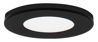 Elco Lighting E363-27B Sedum Mini Super Slim Round Undercabinet LED Puck Lights 2.2W, 2700K, 12V, Three (3) Puck Light Kit/Driver Included - Black Finish