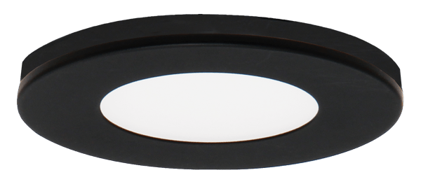 Elco Lighting E363 - 27B Sedum Mini Super Slim Round Undercabinet LED Puck Lights 2.2W, 2700K, 12V, Three (3) Puck Light Kit/Driver Included - Black Finish - Sonic Electric