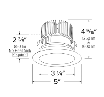Elco Lighting E410C1635MW2 4" LED Light Engine with Reflector Trim, 18W, 3500K, 1600lm, Beam Angle 60°, Gen 2 - Matte White Finish Finish - Sonic Electric