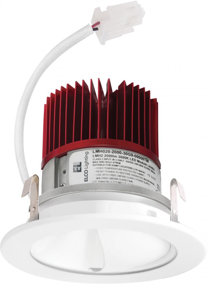 Elco Lighting E411C1227W2 4" LED Light Engine with Wall Wash Reflector Trim 2700K, 1250LM - White Finish - Sonic Electric
