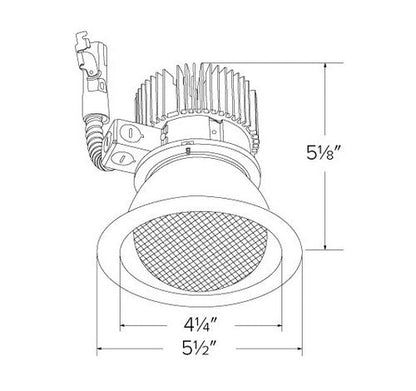 Elco Lighting E411L0830W2 4 Inch LED Light Engine with Wall Wash Trim 3000K, 850lm, Generation 2 - White Finish - Sonic Electric