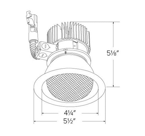 Elco Lighting E411L0830W2 4 Inch LED Light Engine with Wall Wash Trim 3000K, 850lm, Generation 2 - White Finish - Sonic Electric