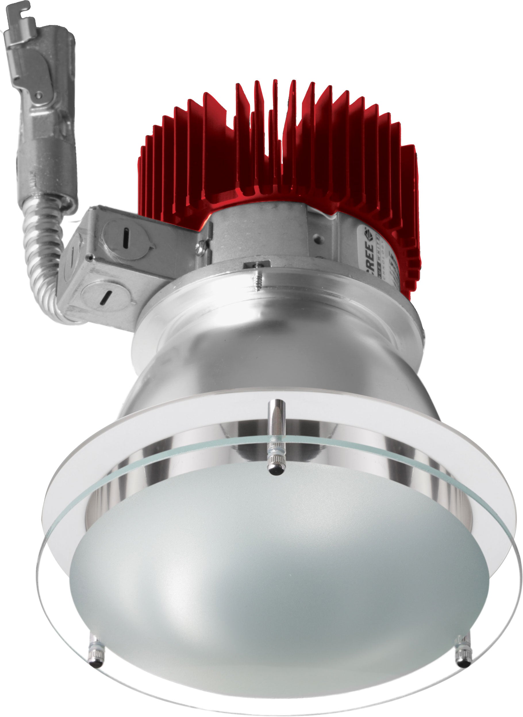 Elco Lighting E412L1650C2 4" LED Light Engine with Drop Glass Trim 5000K, 18W, 1600LM - Chrome Finish - Sonic Electric