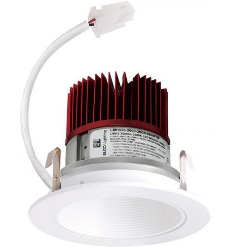 ELCO Lighting E414C0827W 4" LED Light Engine with Baffle Trim 850lm 2700K - White Finish - Sonic Electric