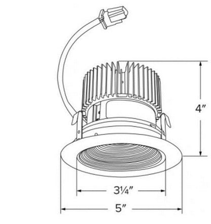 ELCO Lighting E414C0827W 4" LED Light Engine with Baffle Trim 850lm 2700K - White Finish - Sonic Electric