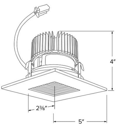 ELCO Lighting E415C1240W2 Cedar System 4 inch LED Light Engine with Square on Square Baffle Trim, 1250LM, 4000K, Generation 2 - White Finish - Sonic Electric