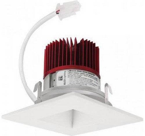 ELCO Lighting E415C1240W2 Cedar System 4 inch LED Light Engine with Square on Square Baffle Trim, 1250LM, 4000K, Generation 2 - White Finish - Sonic Electric