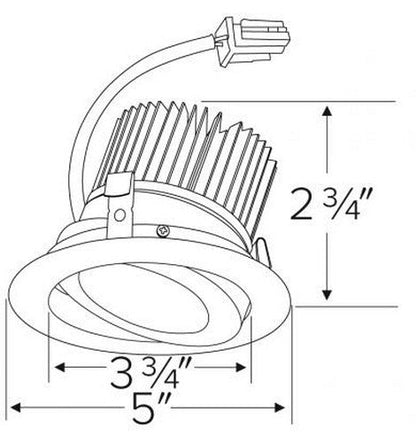 ELCO Lighting E418C1230W Cedar System LED 4 inch Light Engine with Adjustable Trim 1250lm 3000K - White Finish - Sonic Electric