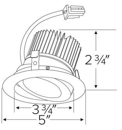 ELCO Lighting E418C1230W Cedar System LED 4 inch Light Engine with Adjustable Trim 1250lm 3000K - White Finish - Sonic Electric