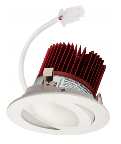 Elco Lighting E418C1230W2 - F 4" LED Light Engine with Adjustable Trim 12.88W, 3000K, 1250lm, Gen 2, Beam Angle 38° - White Finish - Sonic Electric
