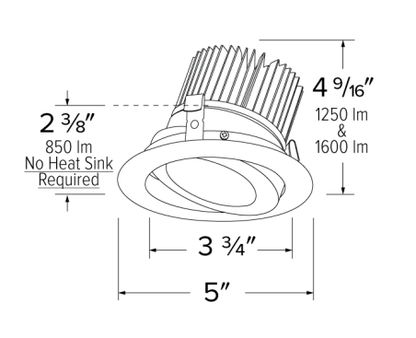 Elco Lighting E418C1630BZ 4 Inches LED Light Engine with Adjustable Trim 1600lm, 3000K - Bronze Finish - Sonic Electric
