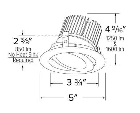 Elco Lighting E418C1630BZ 4 Inches LED Light Engine with Adjustable Trim 1600lm, 3000K - Bronze Finish - Sonic Electric