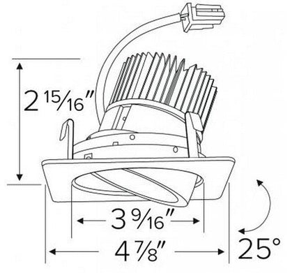 ELCO Lighting E428C1230W Cedar System 4 Inch Square Adjustable Light Engine 1250 Lumens 3000K - White Finish - Sonic Electric