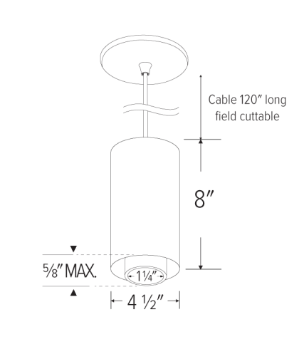 Elco Lighting E42PS - 0730 - FC 4 Sylo Pendant with Koto Focus Module, 3000K, 800lm, Adjustable Beam Angle 18°, 50° - Silver Finish - Sonic Electric