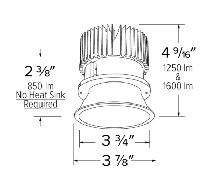 Elco Lighting E430C0827W2 4 Inches LED Light Engine with Trimless Reflector, 2700K - White Finish - Sonic Electric