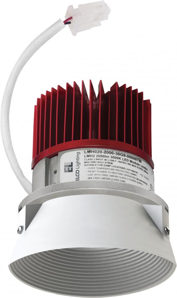 Elco Lighting E434C0827W2 4" LED Light Engine with Trimless Baffle, 2700K, 850lm, 60° Beam Angle - White Finish - Sonic Electric